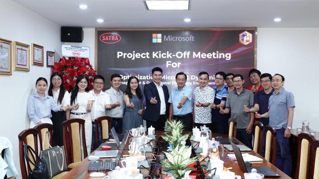 Đại diện SATRA và TECHWORLD tại lễ kick-off dự án Microsoft Dynamics AX 2012
